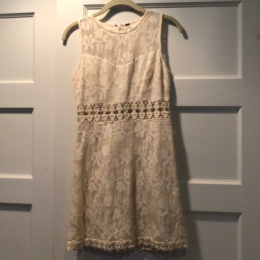 Cream colored free people lace dress